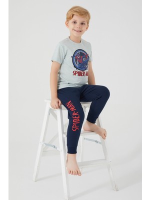Marvel Spider-Man Ring Gri Erkek Çocuk Kısa Kol Pijama Takım