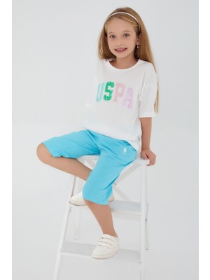 U.S. Polo Assn. Round Font Color Beyaz Kız Çocuk Kapri Takım