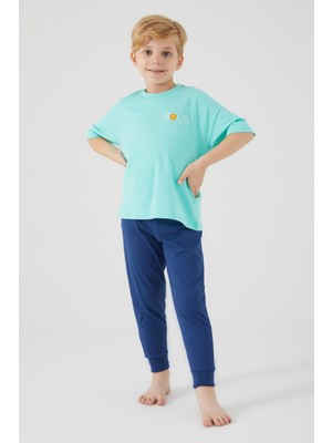 RolyPoly Cool Mavi Erkek Çocuk Kısa Kol Pijama Takım