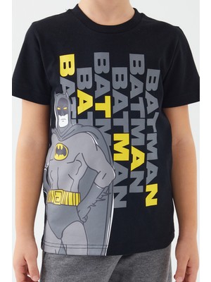 Batman Yellow Hero Siyah Erkek Çocuk Bermuda Takım