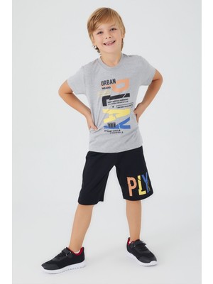 Rolypoly Erkek Çocuk Gri Bermuda Takım