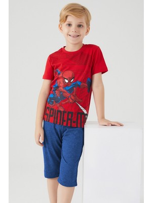 Marvel Spider-Man Buildings Kırmızı Erkek Çocuk Kapri Takım