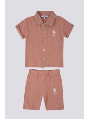 U.S. Polo Assn. Glowing Kahverengi Bebek Gömlek Şort Takım