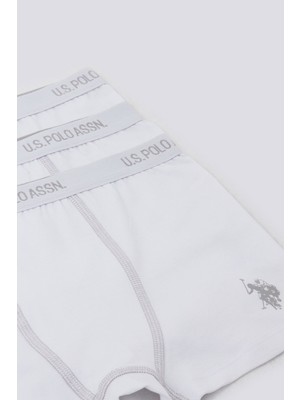 U.s. Polo Assn Plain Color Beyaz Erkek Çocuk 3lü Boxer