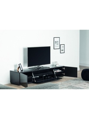 Sonorous Tv Sehpası 85 Inç Tv Uyumlu 200 cm St 200-BLK-BS Kumaş (Hoparlör Kumaşı)