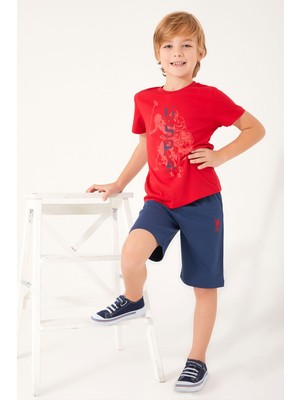 U.S. Polo Assn. Color Painting Kırmızı Erkek Çocuk Bermuda Takım