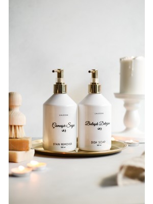 Lalezen Gold Kapaklı Çamaşır Suyu-Bulaşık Deterjanı Etiketli Plastik Şişe 500 Ml