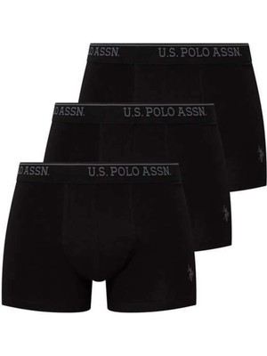 Erkek 3 Lü Likralı Coton Siyah Boxer 80097