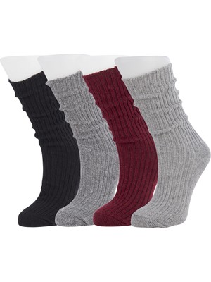 Moyra Socks 4'lü Renkli Yumuşak Kadın Çorap