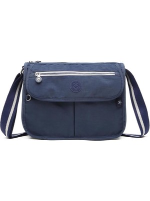 Smart Bags Smartbags Krinkıl Kumaş Kadın Postacı Çantası 2022-3164 Lacivert