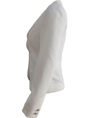 Gis Store Beyaz Kısa Klasik Ceket