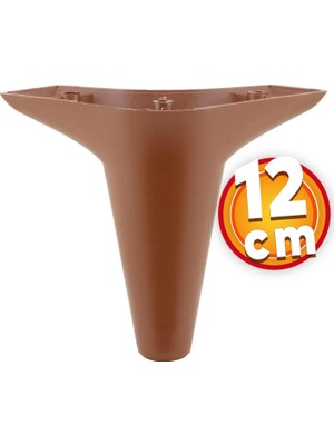 Nzb Mobilya Kanepe Sehpa Puf Koltuk Ayağı 12 cm Kahverengi Baza Ayak