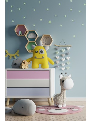 Artikel 36 Adet Fosforlu Mini Yıldız, Büyük Yıldız Yeşil Karanlıkta Parlar Duvar ve Tavan Çocuk Odası Süs Sticker