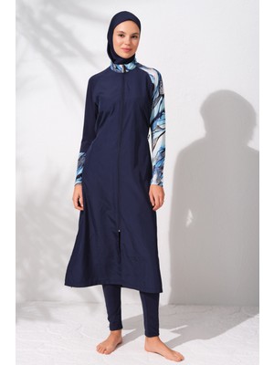 Pierre Cardin Uzunkollu Fermuarlı Tesettür Mayo  Desenli 231913