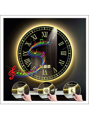 70 cm Günışığı Ledli Tasarım Kumlamalı Dokunmatik Bluetoothlu Buğu Önleyicili Makyaj Banyo Aynası