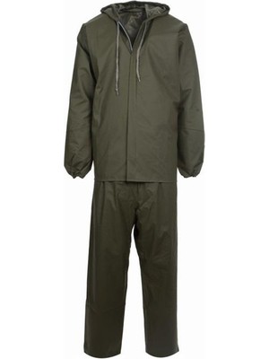 Ddk Ym-003 Haki Pvc Fermuarlı Takım Yağmurluk