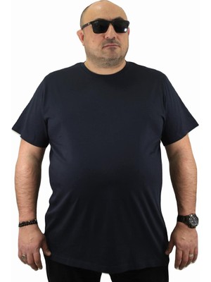 Moc Grande Erkekler İçin Lacivert Basic Tişört 11100 Kısa Kol Günlük Pamuk Kumaş
