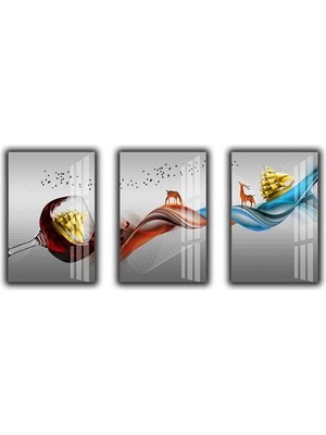 Dekoratif Şarap Kadehi Kanvas Tablo