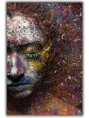 Renkli Yüz Sanatı Kanvas Tablo