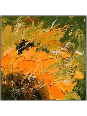 Ayçiçek Yağlı Boya Dokulu Tablo