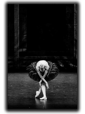 Siyah Beyaz Balerin Kanvas Tablo