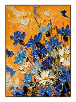 Peygamber Çiçeği Yağlı Boya Dokulu Tablo