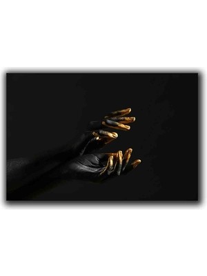 Ellerı Boyalı Kadın Kanvas Tablo