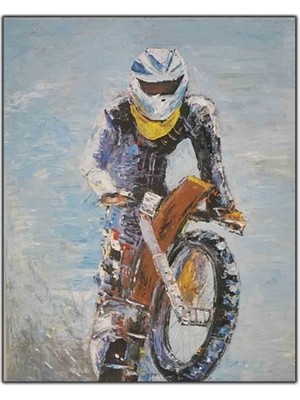 Motocross Orijinal Yağlı Boya Tablo