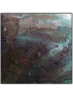 Soyut Mavi Siyah Yaglı Boya Dokulu Tablo