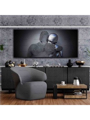 3D Gorunumlu Metal Cıft Sım Dokulu Kanvas Tablo