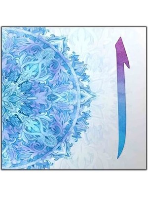 Mavi ve Mor Detaylı Elif Yazılı Dini Kanvas Tablo