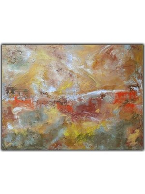Soft Renkler Soyut Yağlı Boya Dokulu Tablo