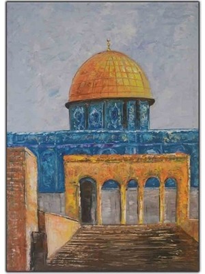 Kudüs Kubbet'üs-Sahra Orijinal Yağlı Boya Tablo