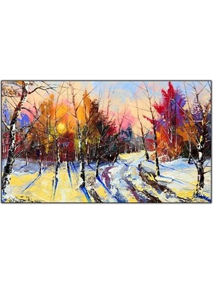 Gün Batımı Yaglı Boya Dokulu Tablo