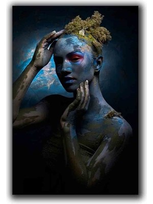 Renklı Kadın Portresı Kanvas Tablo