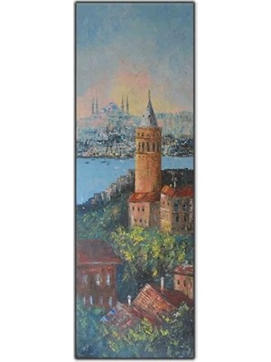 Istanbul Galata Kulesi Orijinal Yağlı Boya Tablo