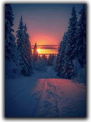 Kıs Gun Batımı Kanvas Tablo