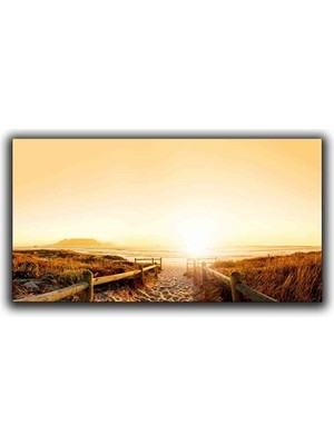 Tarlada Gun Batımı Kanvas Tablo