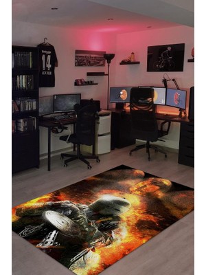 Homshtag Altı Dokuma Tabanlı Yıkanabilir Gamer Halısı