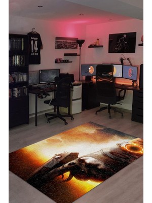 Homshtag Tom'un Bölümü Dokuma Tabanlı Yıkanabilir Gamer Halısı