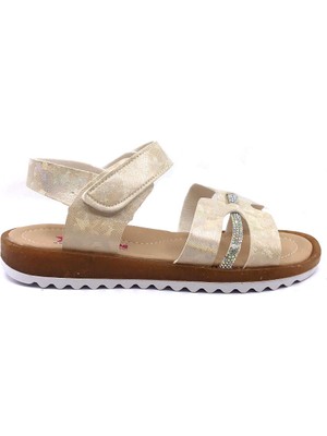 ARZEN 4036 Simli Taşlı Kız Çocuk Sandalet Ayakkabı
