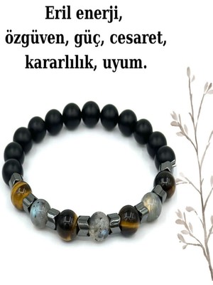 NehirTaş Sertifikalı   Doğal Taş Enerji - Özgüven - Güç - Cesaret - Kararlılık ve Uyum Bilekliği