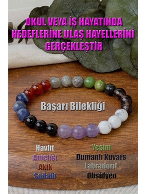 NehirTaş Sertifikalı   Doğal Taş Başarı Bilekliği