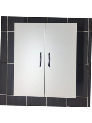 Fafare 2 Kapaklı Beyaz Çok Amaçlı Dolap, Makine Üstü Dolap, 2 Kapaklı Banyo Dolabı