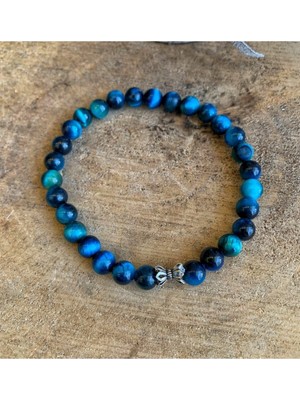 NehirTaş Sertifikalı   Mavi Kaplangözü Bileklik