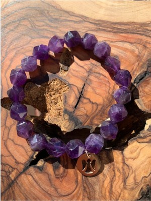 NehirTaş Sertifikalı   Ametist Bileklik