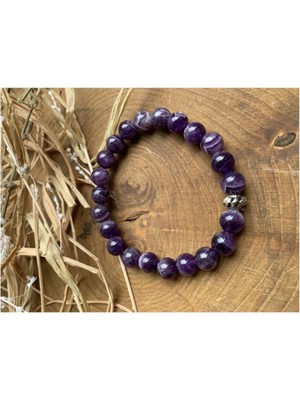 NehirTaş Sertifikalı   Ametist Bileklik