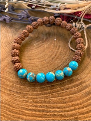 NehirTaş Sertifikalı   Rudraksha ve Varisit Bileklik