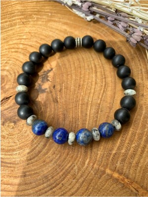 NehirTaş Sertifikalı   Lapis Lazuli , Jasper ve Oniks Bileklik