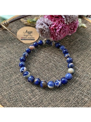 NehirTaş Sertifikalı   Sodalit Bileklik